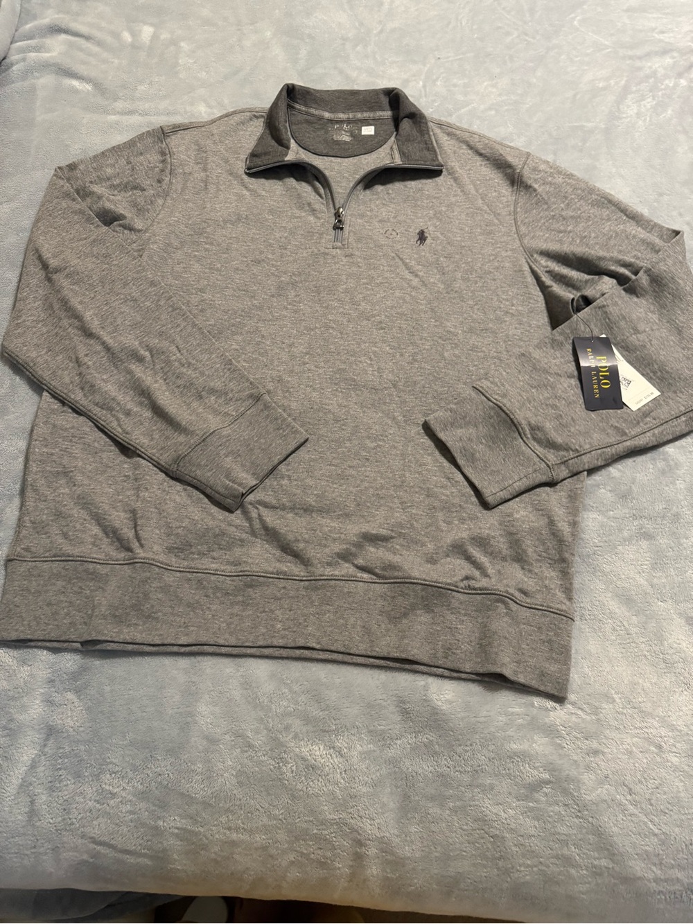 Polo by Ralph Lauren Men’s Heather Gray Half-Zip Sweatshirt Size L - NWT